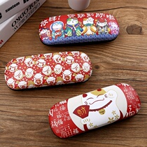Glasses case lucky cat myopia eye box male and female students retro creative personality fashion small fresh portable case