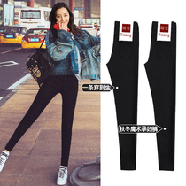 Pregnant woman beats bottom pants to wear fashion spring and fall plus suede thickened large code display slim fit slim jeans long pants for a long time