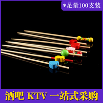 One-time flower tag color bamboo tag fruit tag creative fruit toothpick transparent bamboo festival sign fruit snack fork