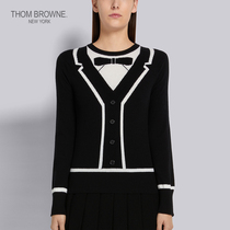 Ms. Thom Browne 2022 spring summer embedded with cashmere round neckline