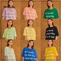 IN Home 19 Spring Korean designer brand LARTIGENT HALF SLEEVE COTTON LETTER T-shirt 10 colors