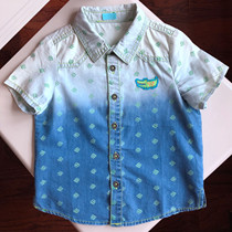 Cut standard cotton baby denim shirt summer short sleeve shirt boy baby shirt 20 5 6