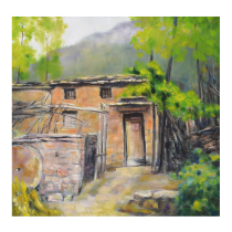 Li Tingshan peoples hand-painted landscape oil painting solitary living room decorative painting collection
