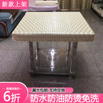 Square waterproof oil-proof and anti-scalding disposable tablecloth light luxury wind PVC table table set household square table mat tablecloth