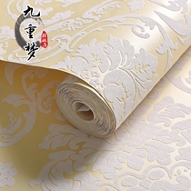  European-style non-woven self-adhesive wallpaper warm bedroom living room TV background wall sticker three-dimensional 3D thickened wallpaper
