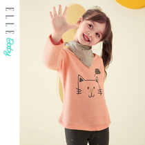 Elle baby childrens cotton top Female baby bottoming shirt Infant round neck long sleeve t-shirt spring and autumn new