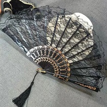 Swing pat props Dark Lori sick Coggothic Lolita retro style Wind Day style and wind lace cheongsam fan