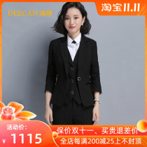 DEECAN high-end female president striped professional suit 2020 New interview business dress suit three-piece autumn
