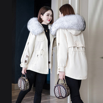 Winter fur coat Park overcomes the new explosive rabbit rabbit rabbit intrauter - hair medium - long - range removable fur