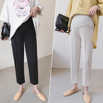 Maternity pants Womens casual pants Spring and autumn wear cigarette tube pants Nine-point abdominal pants Large size thin straight pants summer