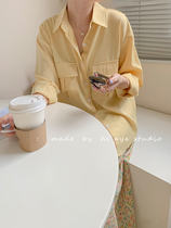Gentle blouse Sweet Autumn shirt female design sense small house Fuguang flavor loose hanging shirt female lazy wind