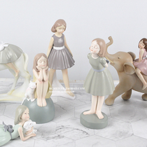 Creative girl ornaments little girl home soft decoration cute girl gift bedroom living room window crafts