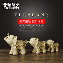 European and American three little elephants ornaments three continuous elephants creative crafts living room wine cabinet decorations gifts