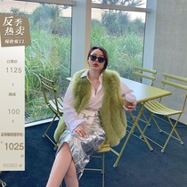 CC fur vest six generations of classic word of mouth imported fox hair whole leather back fur grass coat womens vest autumn and winter