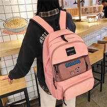 Hong Kong school bag Female Korean version High school ins backpack College students campus Junior high school students Middle School students Large capacity backpack