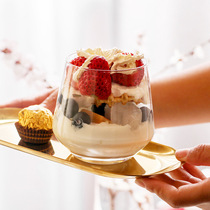 Phantom Whisky Cup Home Transparent Gold Edge Crystal Glass Diamond Cup Milk Cup Milk Cup Fruit Juice Cup Mousse Cup