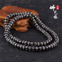Natural yak bone black cross 108 spacer gasket antique vintage Buddha beads diy accessories black loose beads