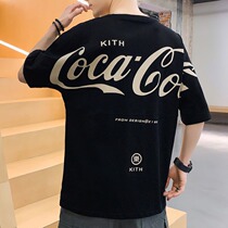 Cang Shi Yichi Tree Summer Cotton Short Sleeve T-shirt Mens Black Loose Print Casual Round Neck Joker Half Sleeve Top Tide