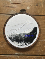Natural hand-made hot sale recommended winter DIY landscape embroidery A material bag 15CM diameter embroidery