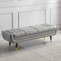 Nordic bed tail stool Fancy Light Lavish Cloakroom Sofa Long Bench Oil Wax Leather shoe Stool Bedroom Bedstool Tailbed