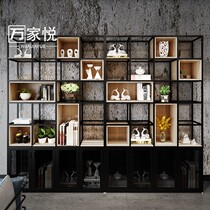Net red partition decorative cabinet Hollow lattice partition Office Wrought iron screen partition cabinet creative shelf