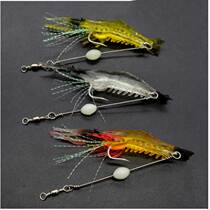 Beauty bionic shrimp 8 5cm 6G luminous shrimp with hook soft bait shrimp Luya bait bionic shrimp