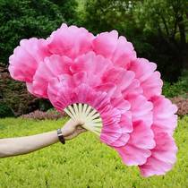Rice adult peony flower fan children double-sided opening large petal group exercise performance props performance dance fan