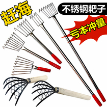 Stainless steel rake seaside clam water grass sea oyster clam artifact catch sea tool set special multi-function