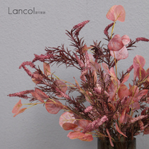 Lancol modern light lavish emulated flower livingroom to put florist to decorate the purple red apple leaves softly loaded with fake flowers