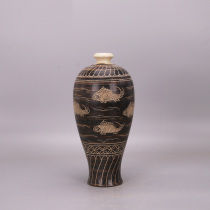 Song Cizhou kiln porcelain ornaments crafts Jingdezhen antique pastel handmade fish vase antique retro collection