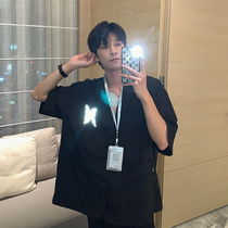 Hualun summer casual reflective butterfly print blazer men summer thin Half sleeve single west Korean tide