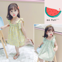 Girls dress 2021 summer new suspender floral sundress Western style childrens fashion small fresh skirt