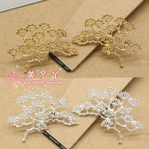 Handmade diy ancient style hairpin step shake no step hair accessories material jewelry accessories Tibetan silver retro alloy pine flower branches