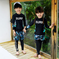 Korean childrens sunscreen swimsuit long-sleeved diving suit girl boy child child swimsuit quick-drying diving suit