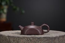 Handmade Yixing Purple Clay Pot Original mine Purple clay sketch 100cc half-moon bamboo joint pot Teapot Collection Tea set