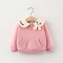 Childrens clothing girls autumn winter clothing 2020 new childrens long sleeve jacket plus velvet padded baby Foreign style clothes