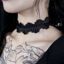 Dark wind black velvet choker necklace Female clavicle chain Simple short tie knot necklace collar neck neck strap