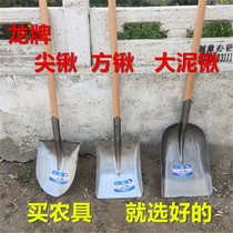 Shovel thickened square head shovel tip iron shovel tool shovel household shovel outdoor steel shovel large coal shovel