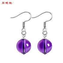 The stone wang ri qing huai Synthetic amethyst earrings earrings gifts