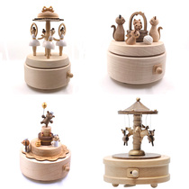 Taiwan Jeancard Music Box Octaonic Box Cubical Bear Cake Rotating Birthday Gift Solid Wood Sen Live Fun Childrens Festival