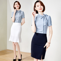 Business suit Work temperament goddess Fan skirt President ol female stewardess uniform Teacher shirt Summer overalls