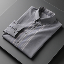 2021 Fall Anti-wrinkle Striped Shirt Male long sleeves Surge Inches in Business Fashion Casual Fashion Mens Lining Clothing