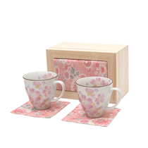 Japanese Ceramic Blue Cherry Blossom Ceramic Mark Coffee Tea Cup Two Sets To Cup High-end Couple Companion Gift Box Dress
