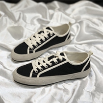 Trendy brand Xiaoxiangfeng womens shoes flat bottom single shoes 2022 autumn new casual sneakers retro niche canvas shoes women