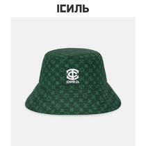 ICNMB Tide brand old flower hat female male spring and autumn dark green light luxury niche basin hat face small sunshade fishermans hat