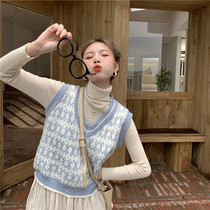 2021 Spring and autumn new ladies trendy fashion design sensation small crowdwear vest knit waistcoat for autumn and winter horse