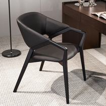 Minimalist modern Nordic Fancy Light Lavish Solid Wood Bookchair Restaurant Hotel Dining Chair Negotiate Chair Orange