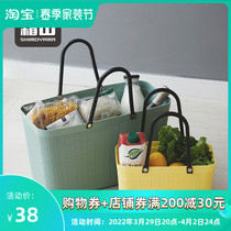Creamy Mountain Vegetable Basket Carry-on Basket Dinners Wild Dining Basket Supermarket Buy Grocery Shopping Basket Outdoor Flowers Plastic Containing Basket