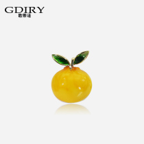 Day Series Spring Summer Fruits Small Brooch Womens Chains Personality Tide Individuality Orange pin-pin Anti-walk light buttoning off-shirt accessories