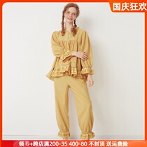 South Korea ULALA cotton pajamas women 2021 New sweet cute loose pullover round neck casual home wear